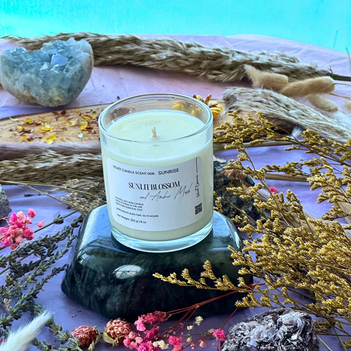 Velvet Candle 008-Sunrise-Essence Jar Collection: Sunlit Blossom & Amber Musk