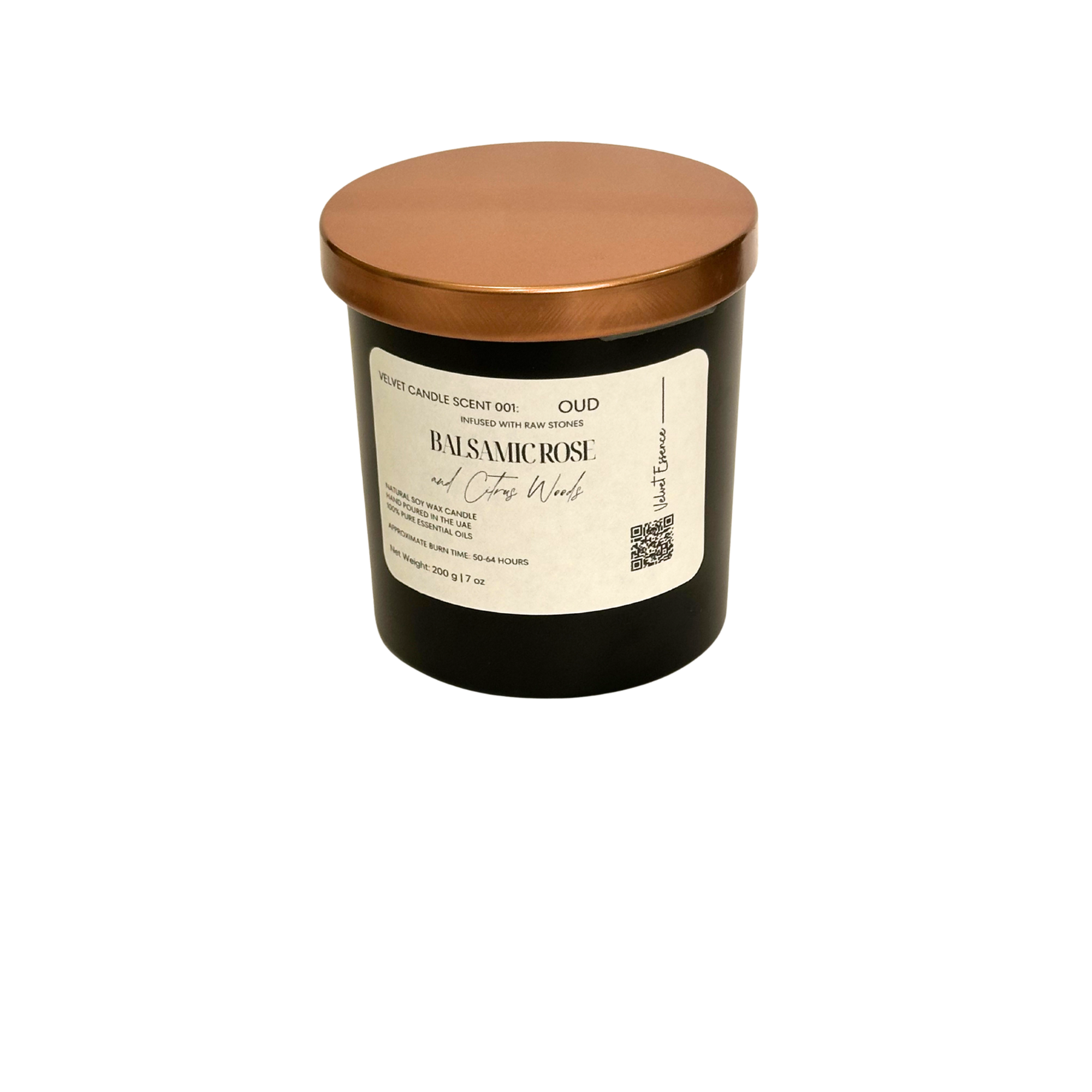 Velvet Candle 001-Oud-Crystal Candle Collection: Balsamic Rose & Citrus Woods