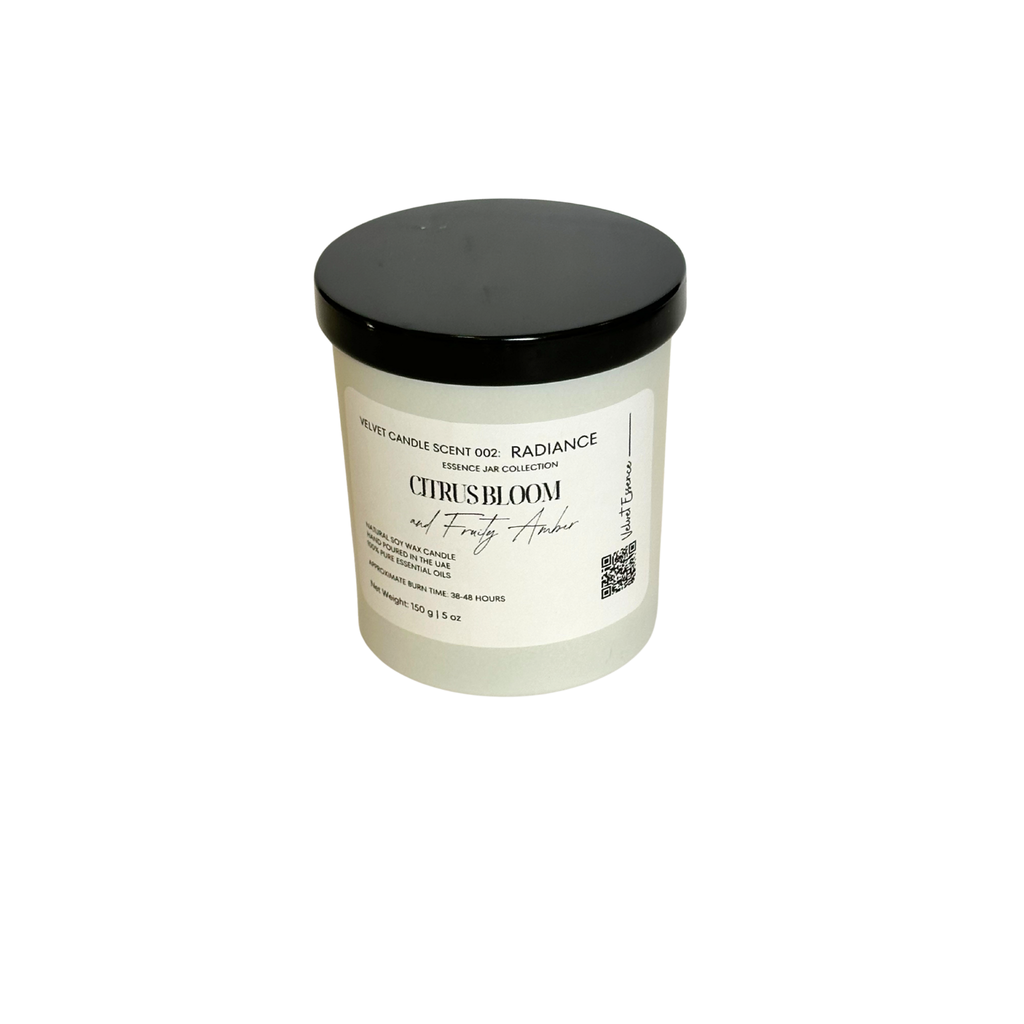 Velvet Candle 002 - Radiance-Essence Jar Collection: Citrus Bloom and Fruity Amber 150g