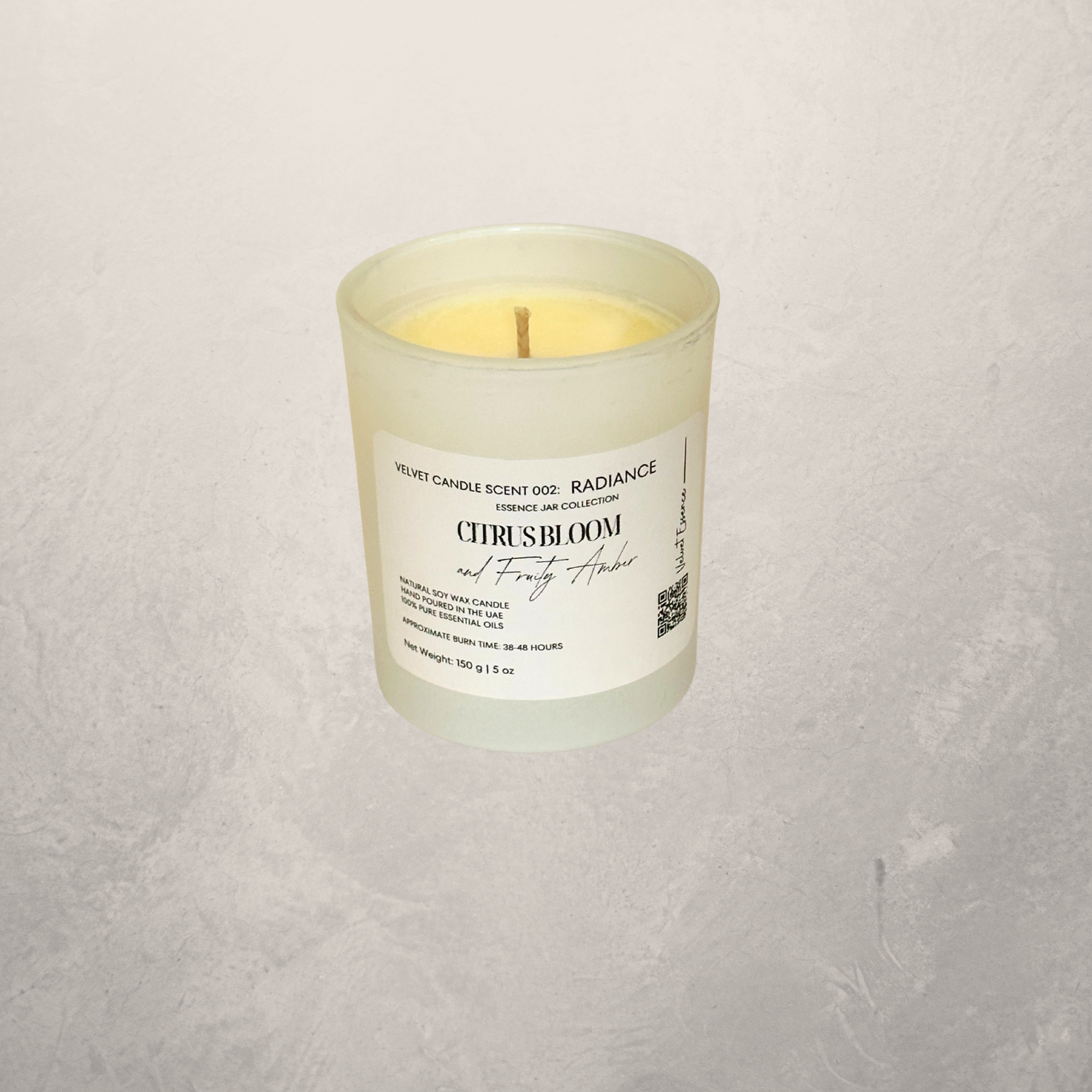Velvet Candle 002 - Radiance-Essence Jar Collection: Citrus Bloom and Fruity Amber 150g
