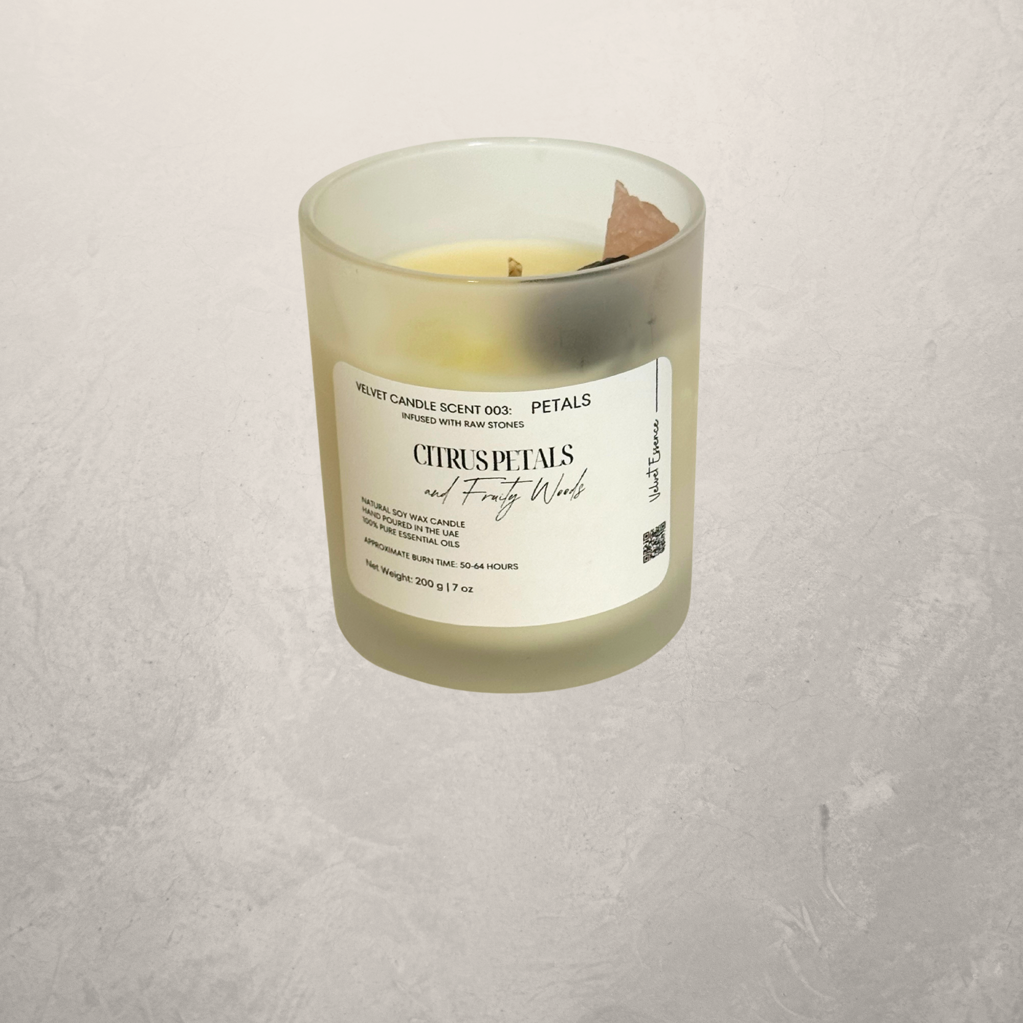 Velvet Candle 003-Petals-Crystal Candle Collection: Citrus Petals and Fruity Woods
