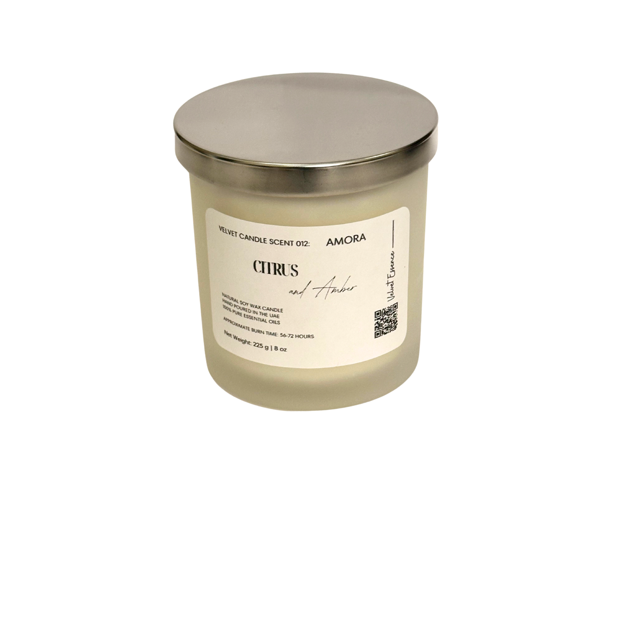 Velvet Candle 012 - Amora - Jar Collection: Citrus and Amber
