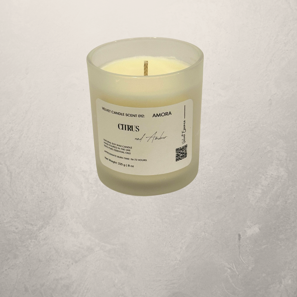 Velvet Candle 012 - Amora - Jar Collection: Citrus and Amber