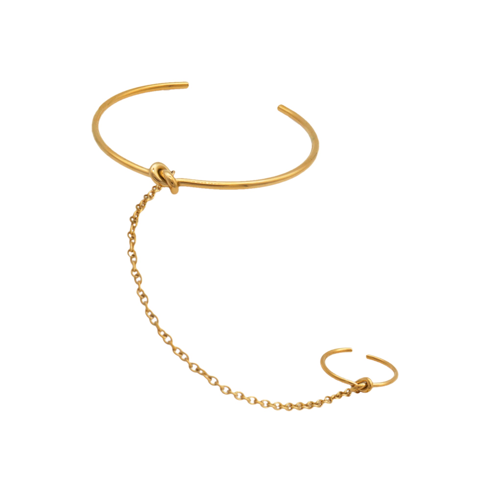 Simple Intergrated Ring Cuff Bracelet - PVD 18k Gold Plated 316L Stainless Steel_B004