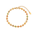 Clovers Candy Colors Enamel Anklets - PVD 18k Gold Plated 316L Stainless Steel_A005