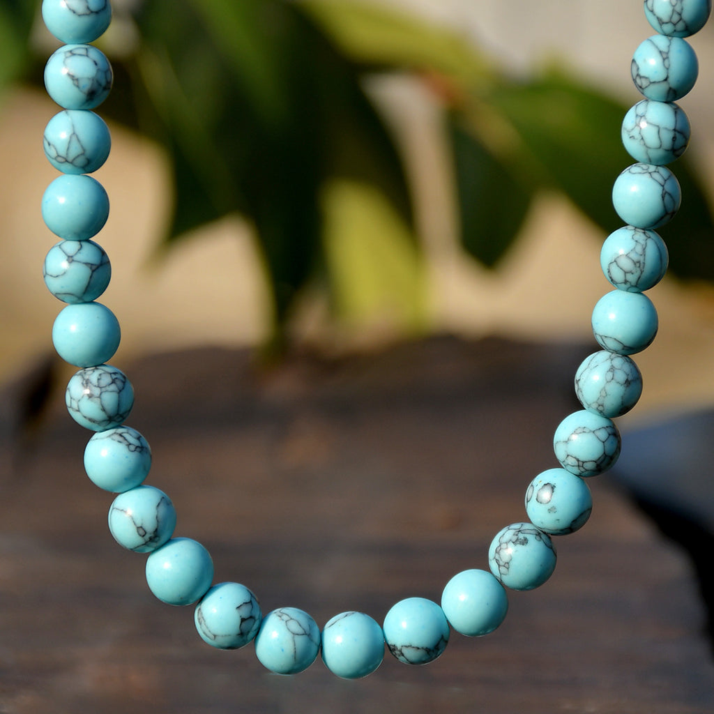 Blue Turquoise Natural Stone Necklace_N080