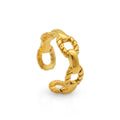 Minimalist Twist Chain Grain Finger Ring - PVD 18k Gold Plated 316L Stainless Steel_R015