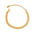 Knitting Wide Chain Link Big Thick Chain Bracelets - PVD18K Gold Plated 316L Stainless Steel_B063