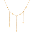 Lasering Beads Tassel Long Chain Necklace - PVD 18k Gold Plated 316L Stainless Steel _N013