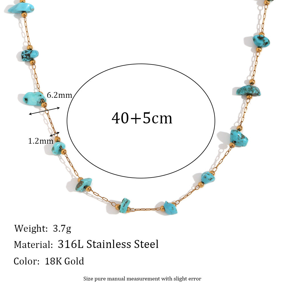 Blue Turquoise Natural Stone Bracelet_N062