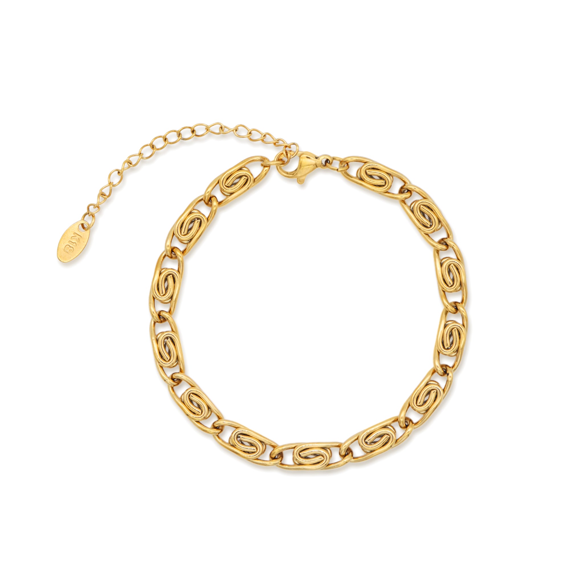 Geometry Knitting Chain Bracelet - PVD 18k Gold Plated 316L Stainless Steel_B003