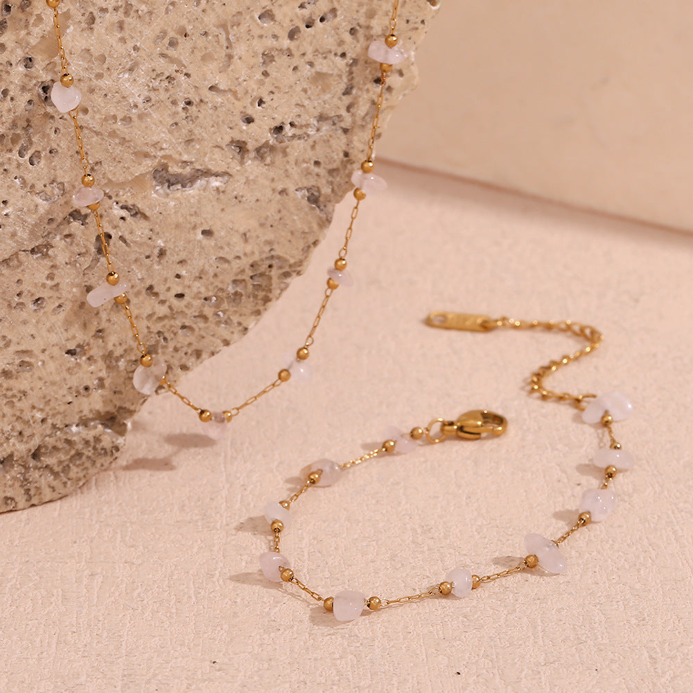 Rose Quartz Natural Stone Bracelet_B069