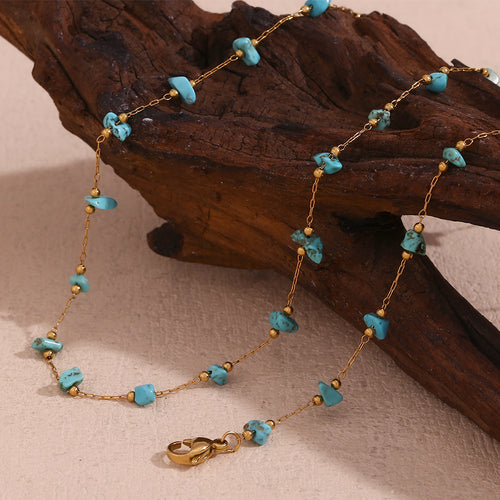 Blue Turquoise Natural Stone Bracelet_N062