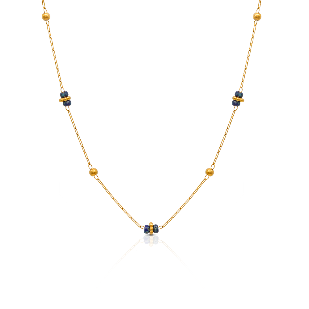 Starry Beads Minimalistic Chain Necklace - PVD 18k Gold Plated 316L Stainless Steel_N023