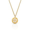 Sakura Shell Pendant Necklace with Zircon - PVD18K Gold Plated 316L Stainless Steel_N056