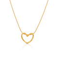 Hollow-out Organic Heart Snake Chain Pendant Necklace - PVD 18k Gold Plated 316L Stainless Steel_N012