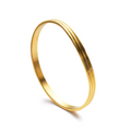 Organic Shape Triple Layers Bangle  - PVD18K Gold Plated 316L Stainless Steel_B066