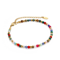 Bohemian Natural Gems Colorful Power Stones Bracelet - PVD 18k Gold Plated 316L Stainless Steel_B011