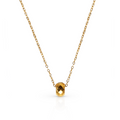 Cutting Polyhedron Bead Lucky Charm Necklace -PVD18K Gold Plated 316L Stainless Steel_N041