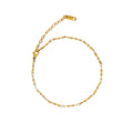 Wave Chain Choker Minimalist Anklet - PVD 18k Gold Plated 316L Stainless Steel_A001