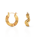 Irregular C Shape Swaying Skirt Hoops Earrings - PVD 18k Gold Plated 316L Stainless Steel_E007