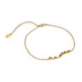 Gold Simple Retro Body Jewelry Beads Chain Anklet Bracelet - PVD 18k Gold Plated 316L Stainless Steel_A006