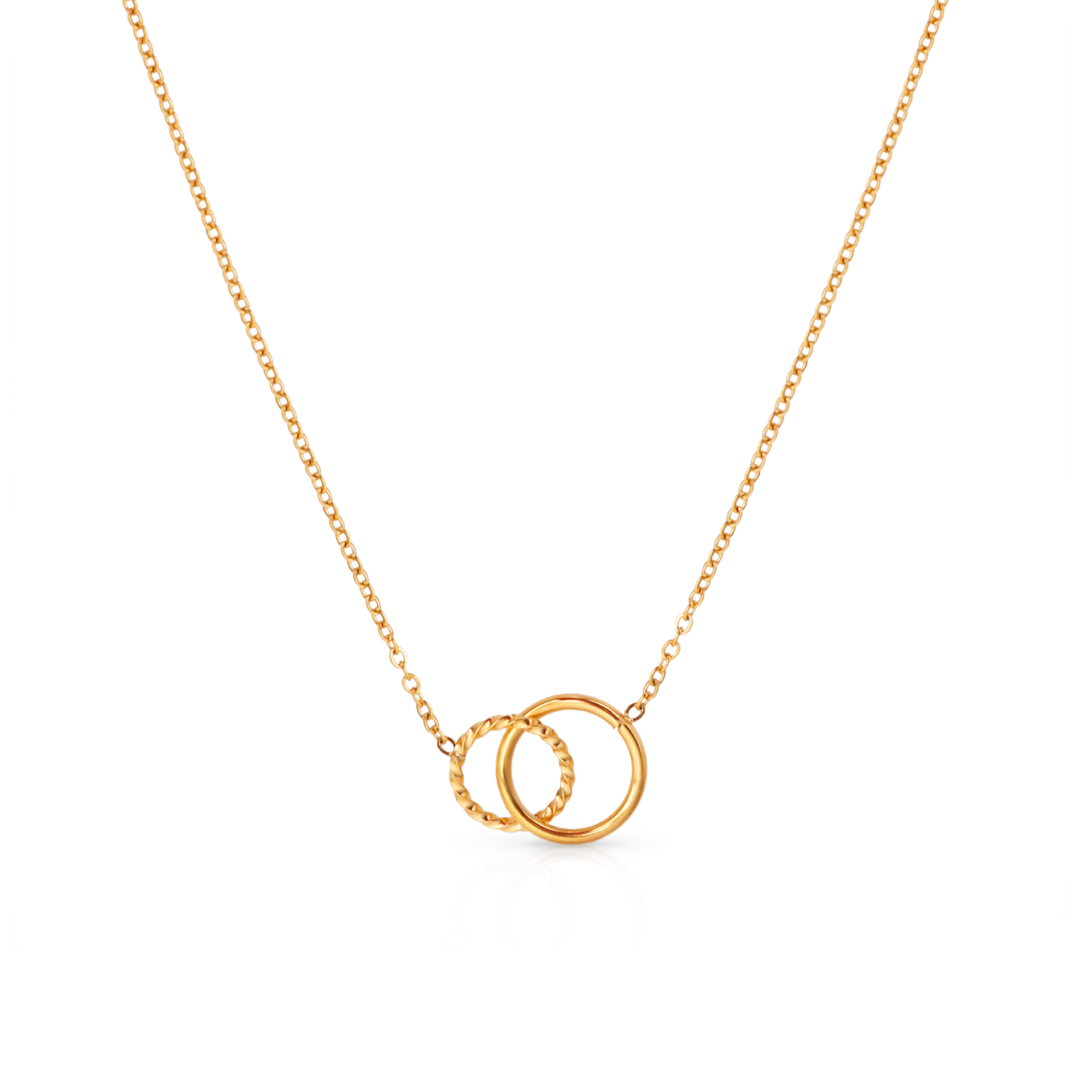 Minimalist Double Twist Loops Links Chain - PVD18K Gold Plated 316L Stainless Steel_N050