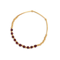 Garnet Natural Gem Elcastic String Bracelet - PVD 18k Gold Plated 316L Stainless Steel_B010