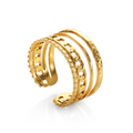 Minimalist Four-layer Chain Wide Ring - PVD 18k Gold Plated 316L Stainless Steel_R020
