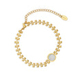 Sea Shell Round Bowtie Chain Bracelet_PVD18K Gold Plated 316L Stainless Steel_B054