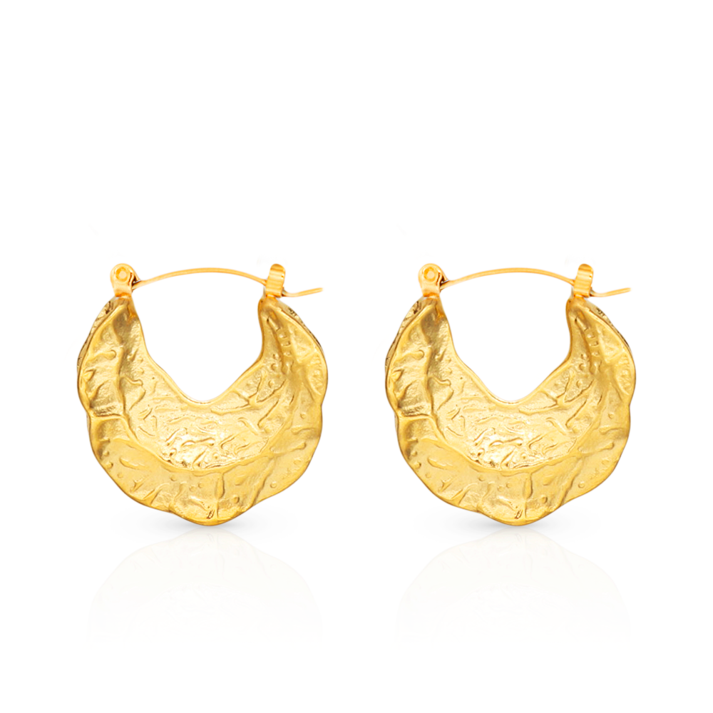 Chunky Statement Earrings - PVD 18k Gold Plated 316L Stainless Steel_E009