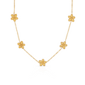 Flower Charms Delicate Chain Necklace - PVD18K Gold Plated 316L Stainless Steel_N059