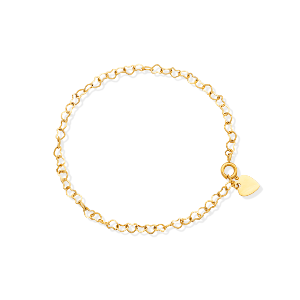 Hollow Hearts Link Chain Bracelet - PVD 18k Gold Plated 316L Stainless Steel_B022