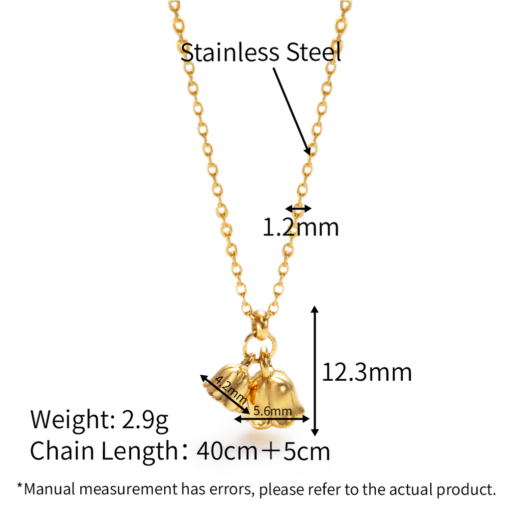 Convallaria Bells Necklace - PVD18K Gold Plated 316L Stainless Steel_N044