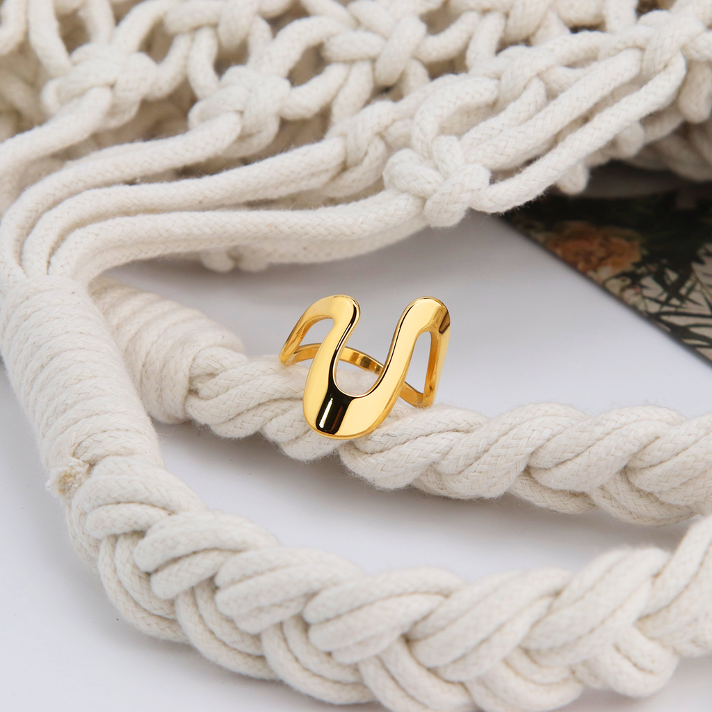 Eternity Band Rings-18K PVD Gold Plated\ 316L Stainless Steel - R058