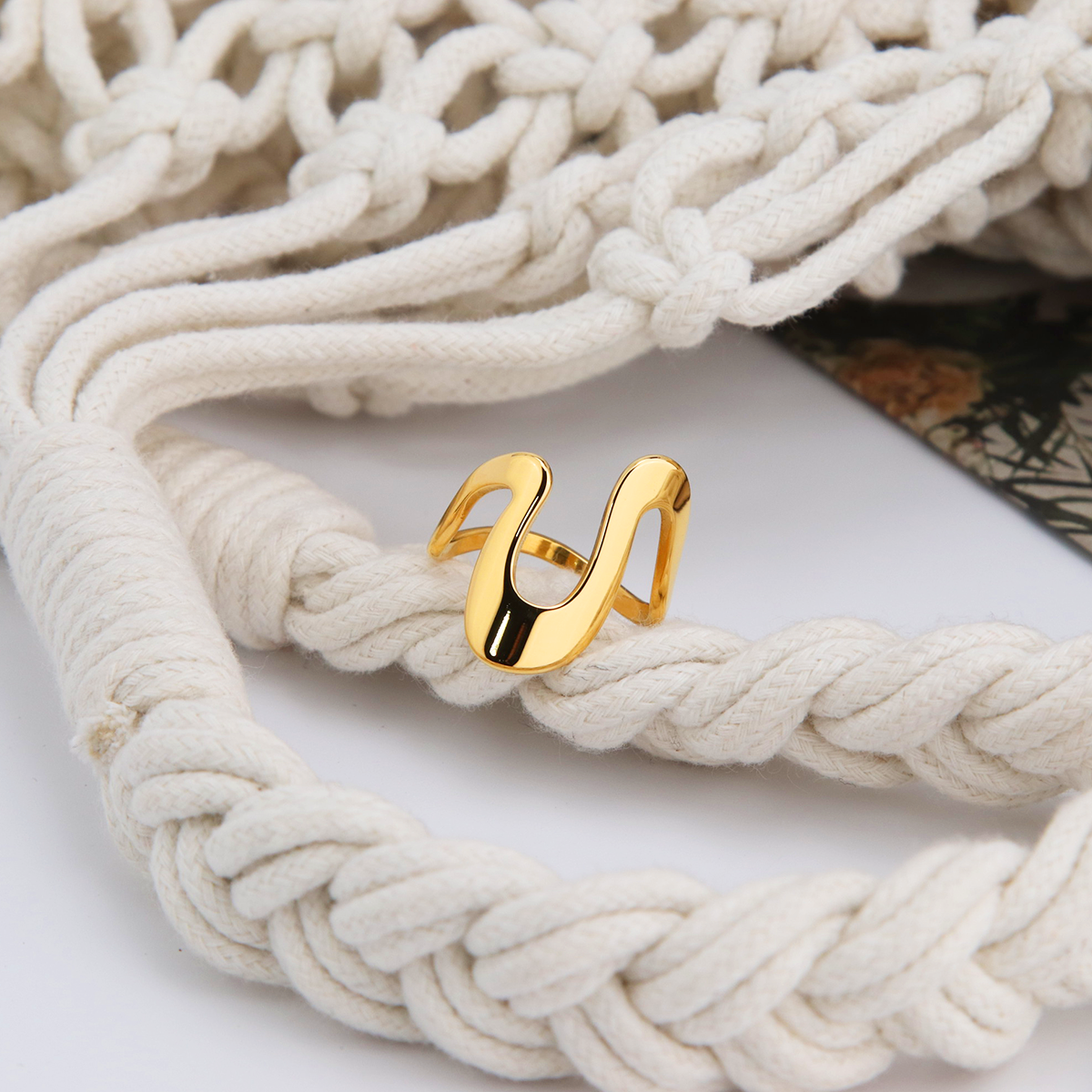 Eternity Band Rings-18K PVD Gold Plated\ 316L Stainless Steel - R058
