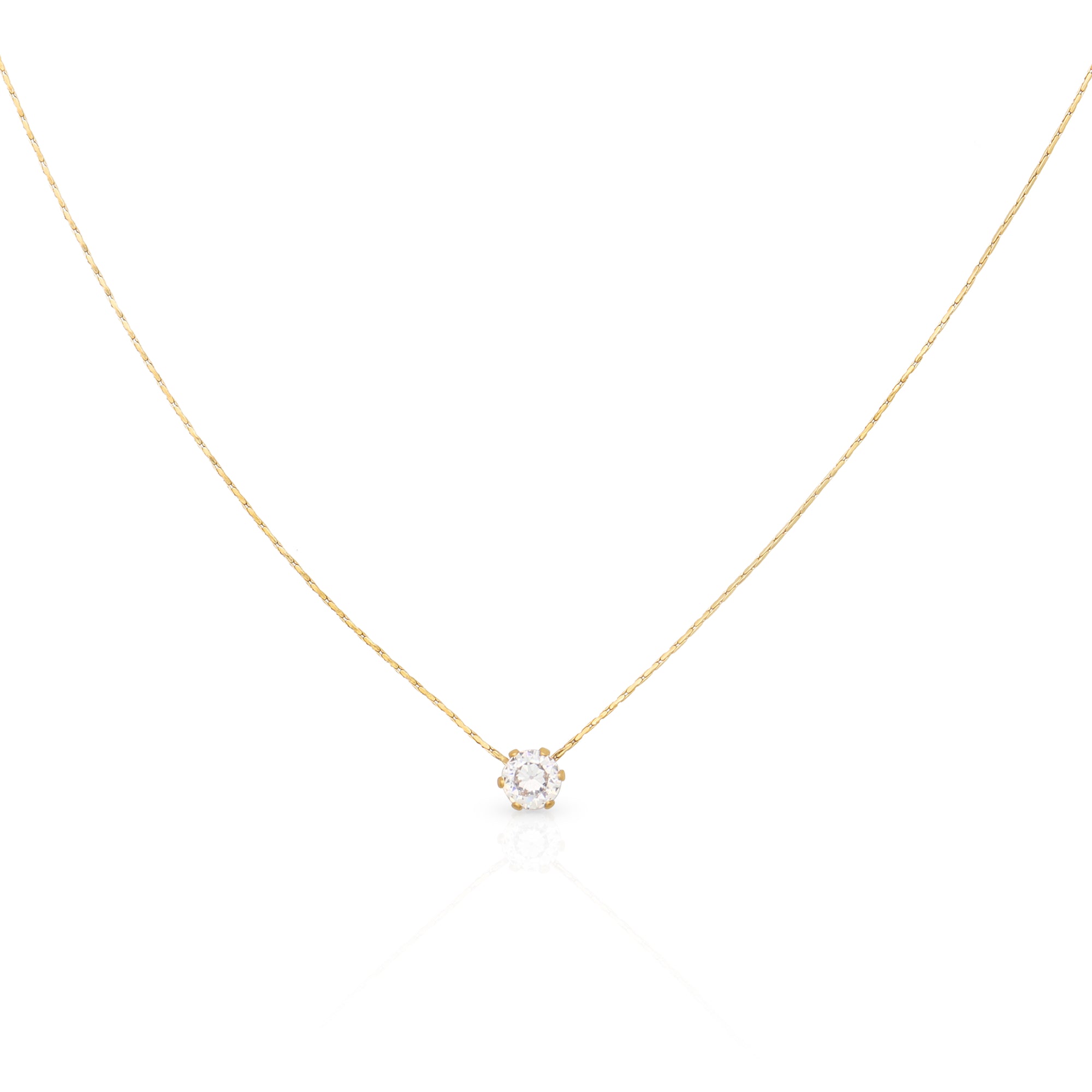 Six Claw Zircon Necklace - PVD 14k Gold Plated 316L Stainless Steel_N016