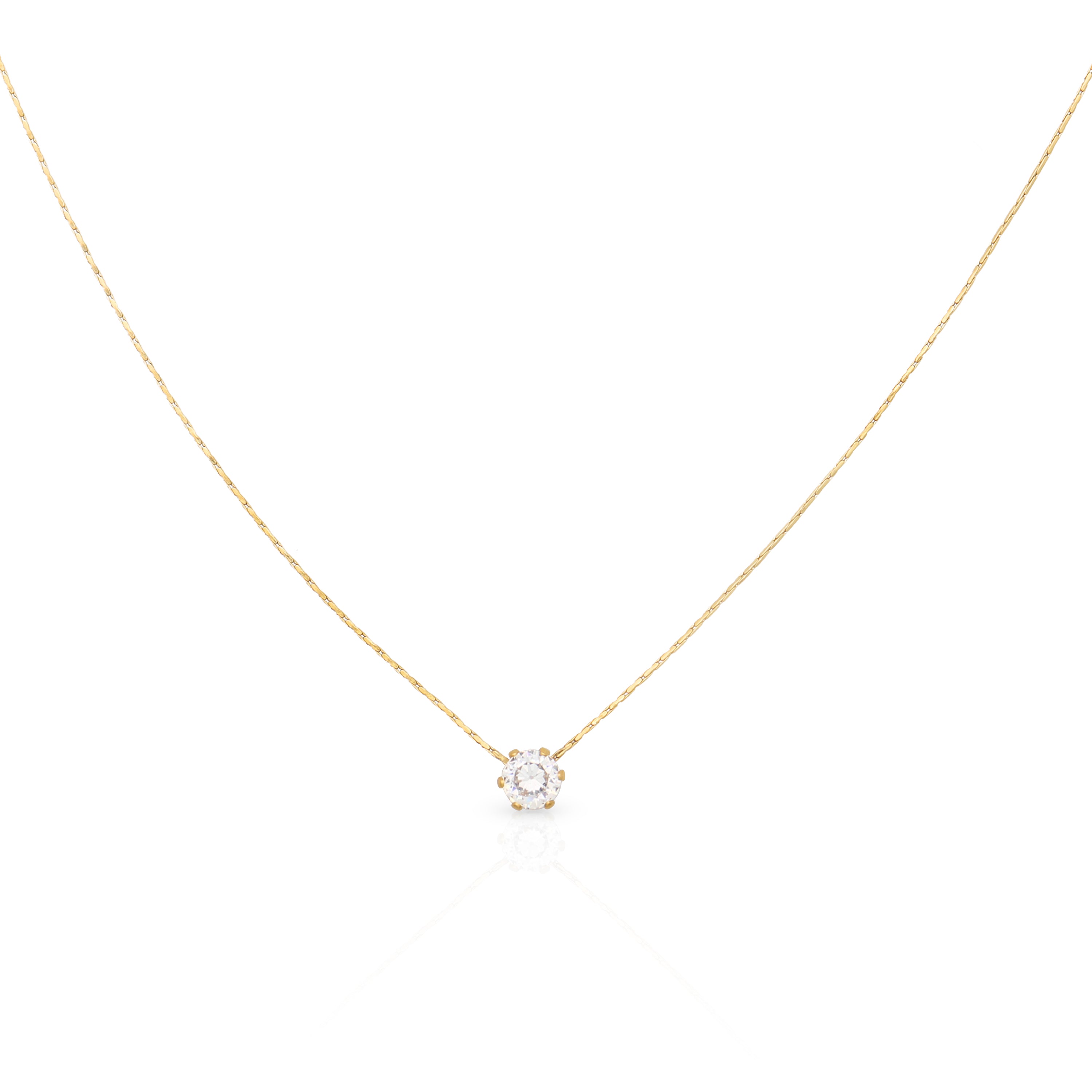 Six Claw Zircon Necklace - PVD 14k Gold Plated 316L Stainless Steel_N016