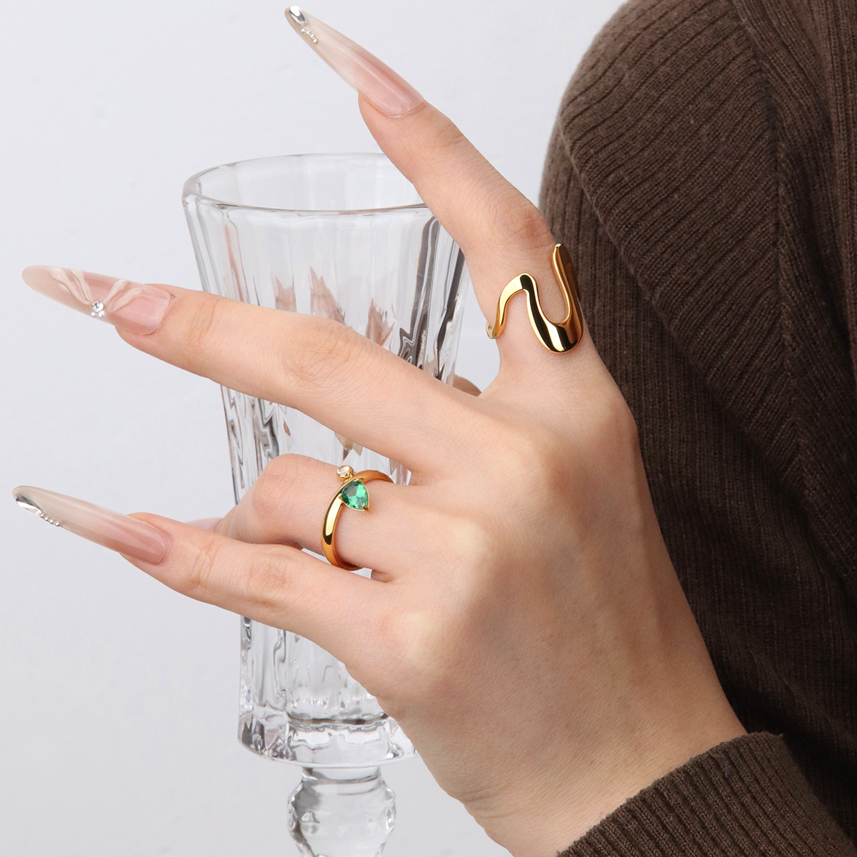 Eternity Band Rings-18K PVD Gold Plated\ 316L Stainless Steel - R058
