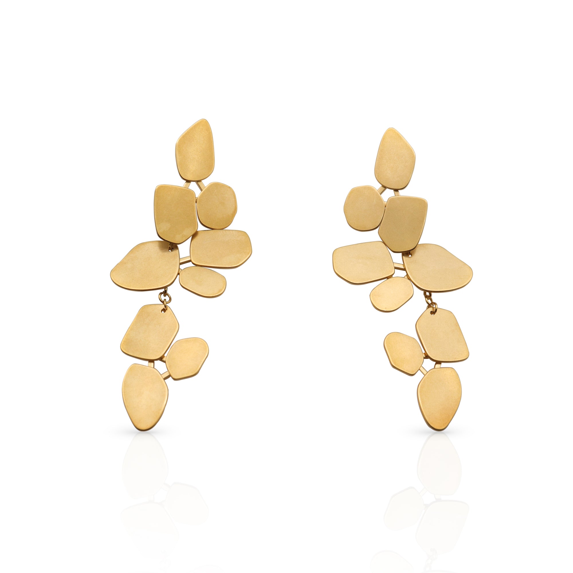 Long Asymmetry and Irregular Earrings - PVD 18k Gold Plated 316L Stainless Steel_E002