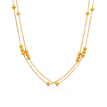 Layers Beads Satellite Chain Necklaces - PVD18K Gold Plated 316L Stainless Steel_N057