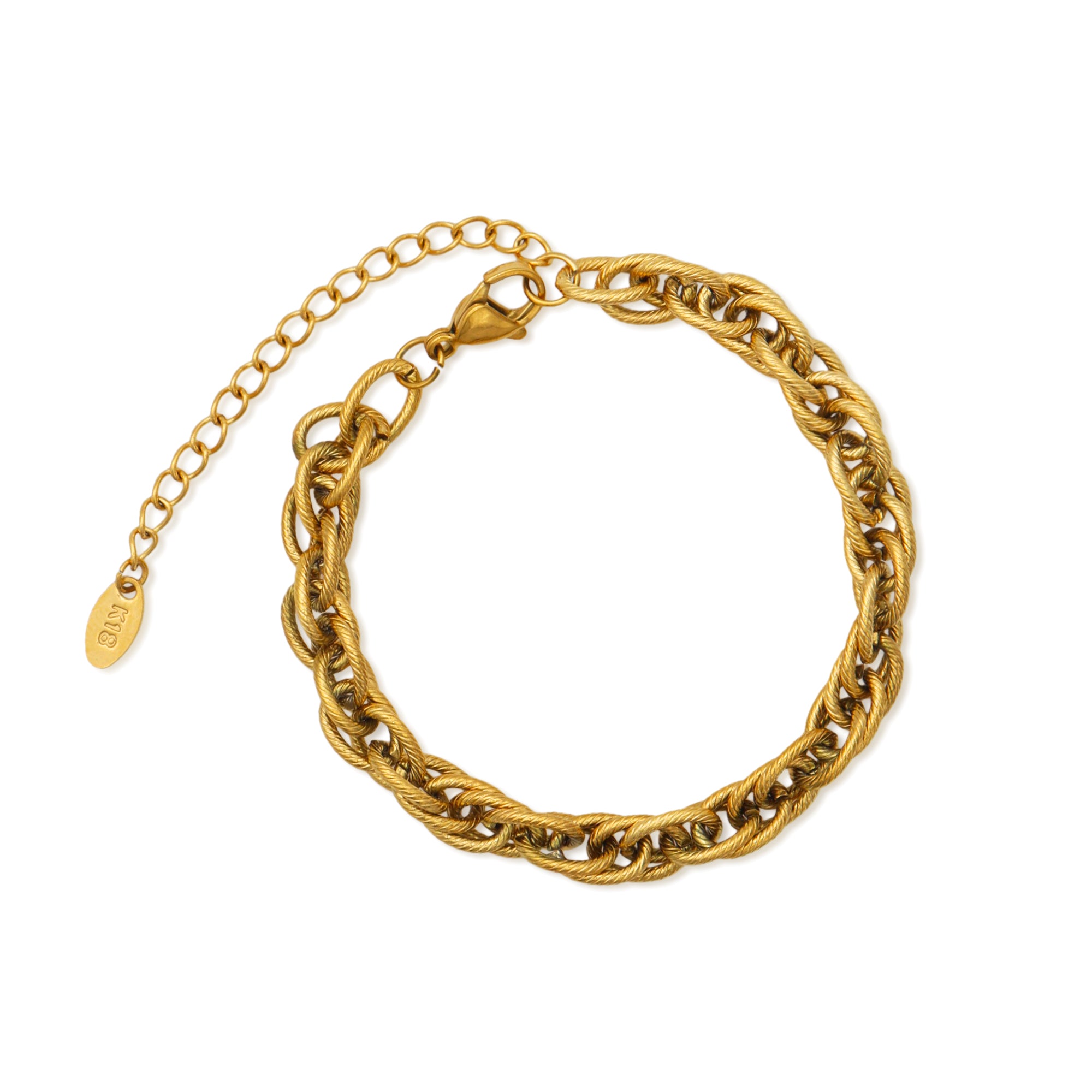 Cloud Chunky Chain Bracelet - PVD 18k Gold Plated  316L Stainless Steel_B005