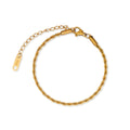 Rope Chain Bracelet- PVD18K Gold Plated 316L Stainless Steel_B049