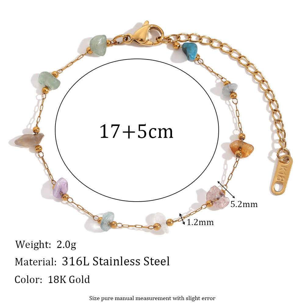 Coloured Crystal Natural Stone Bracelet_B070