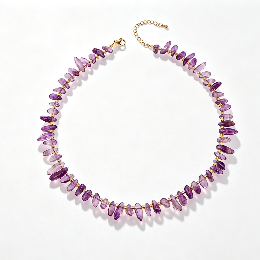 Amethyst Natural Stone Necklace_N071