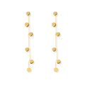 Round Flakes Long Tassel Drop Earrings - PVD 18k Gold Plated 316L Stainless Steel_E020