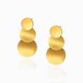 Glossy Triple Circle Clip-on Drop Earring - PVD 18k Gold Plated 316L Stainless Steel_E-038