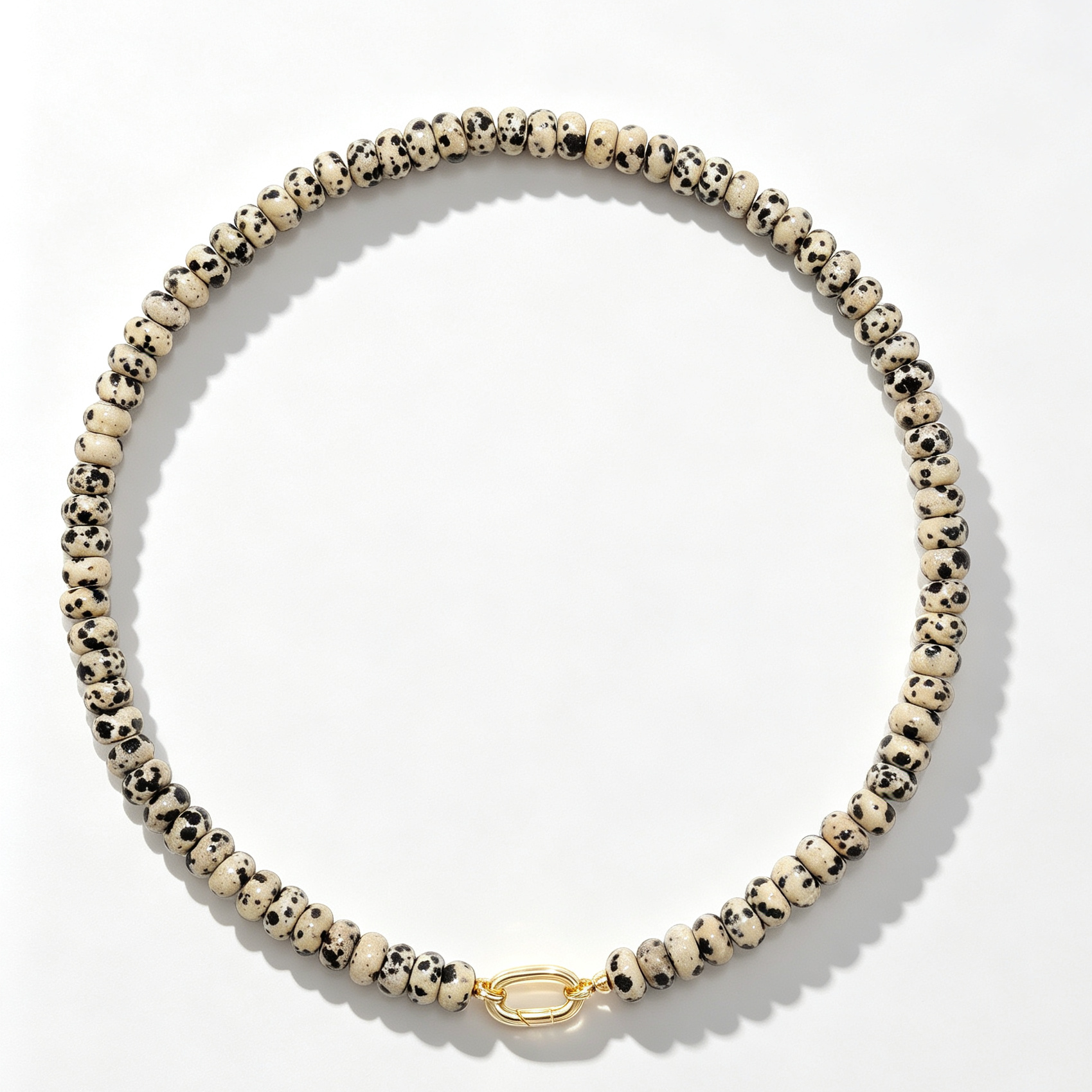 Dalmatian Natural Stone Necklace_N075