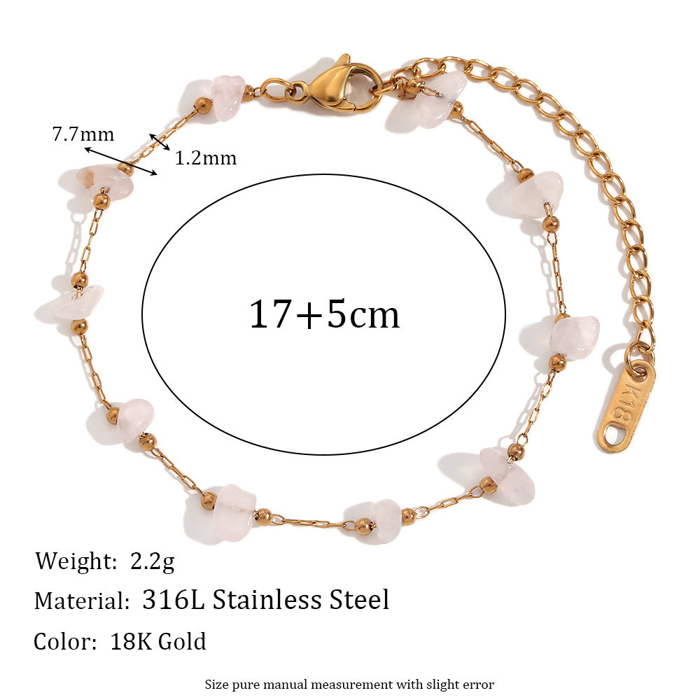 Rose Quartz Natural Stone Bracelet_B069