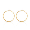 Minimalist Grained Big Circle Hoop Earring - PVD 18k Gold Plated 316L Stainless Steel_E-037